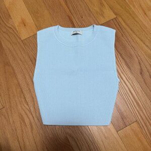 Aritzia Babaton Sculpt Knit Muscle Tank in Fluid Blue Size XS